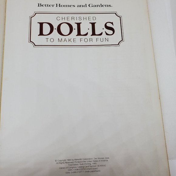 Cherished Dolls To Make For Fun Better Homes and Gardens HC Vintage 1984 - Picture 5 of 14